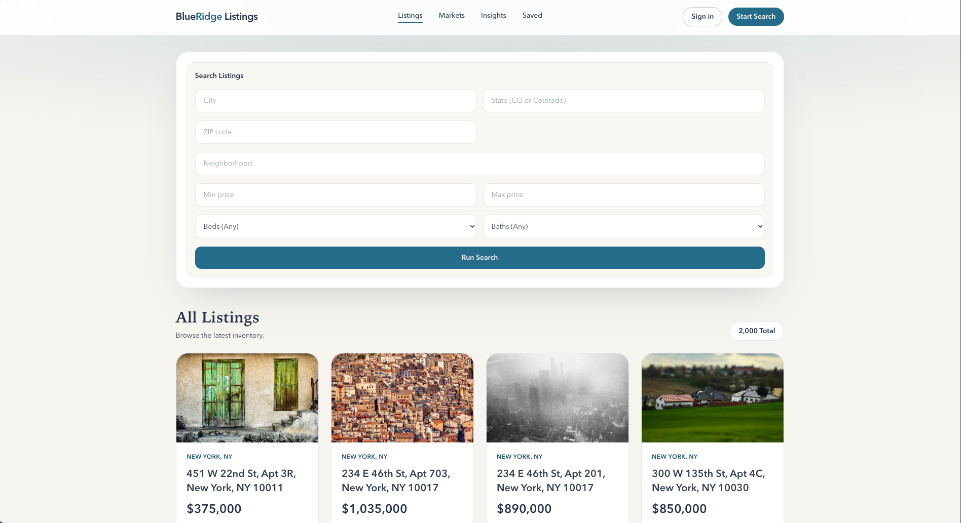 BlueRidge Listings Listings