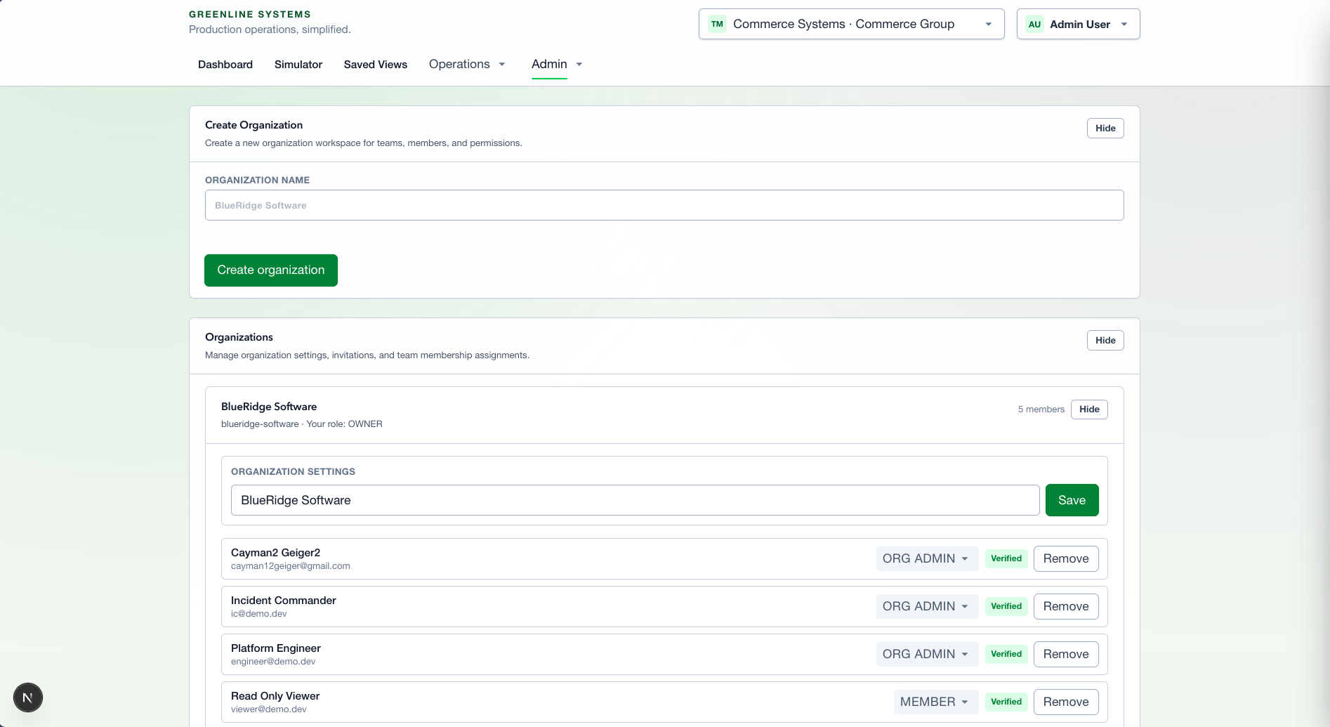 Green-Line Systems Organizations