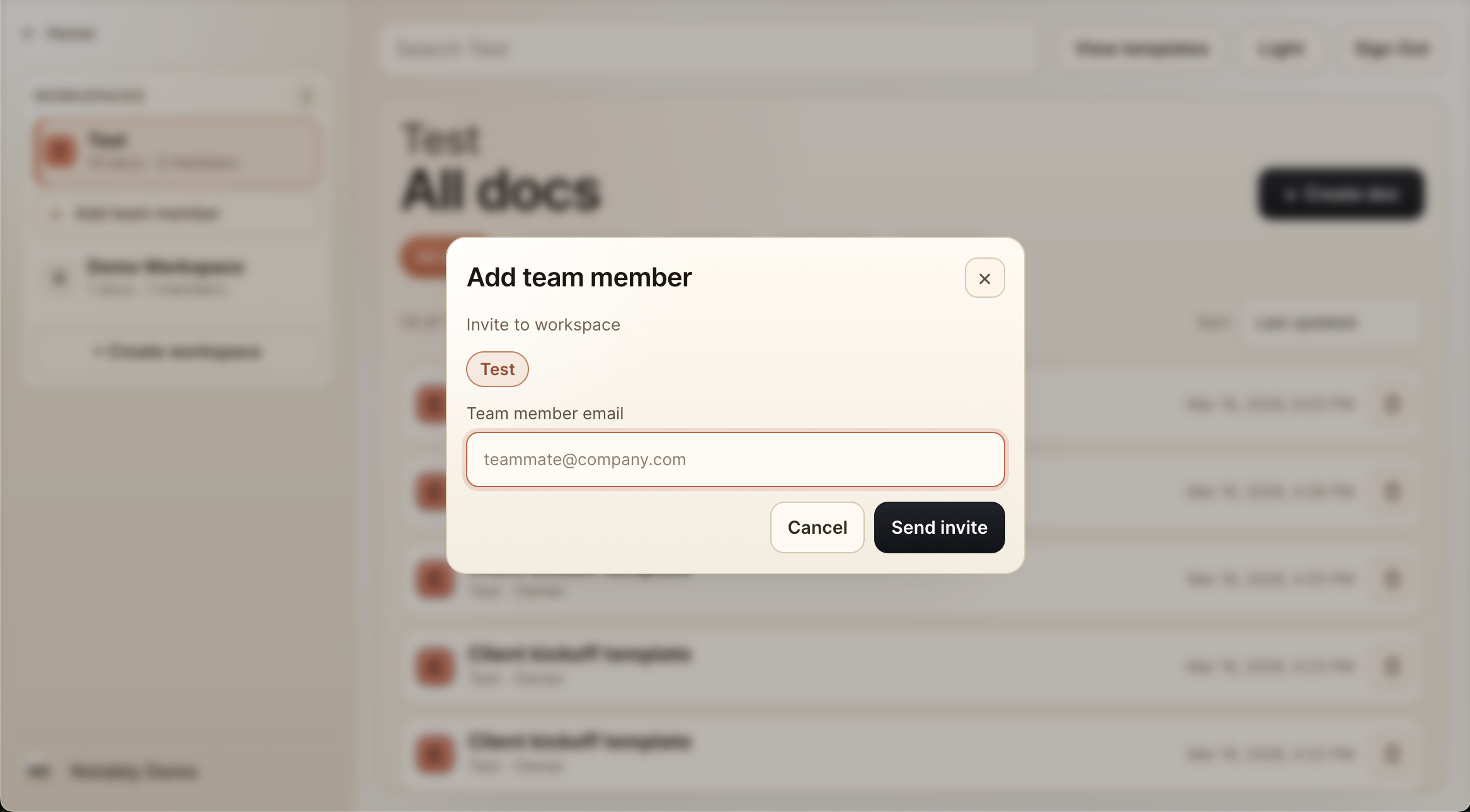 Notably Add Team Member
